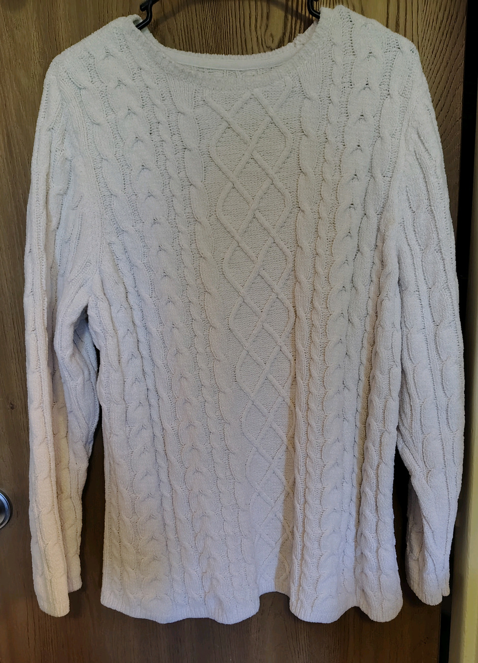 Warm Soft Chenille Cable Knit Sweater White Size 1X Croft&Barrow XL